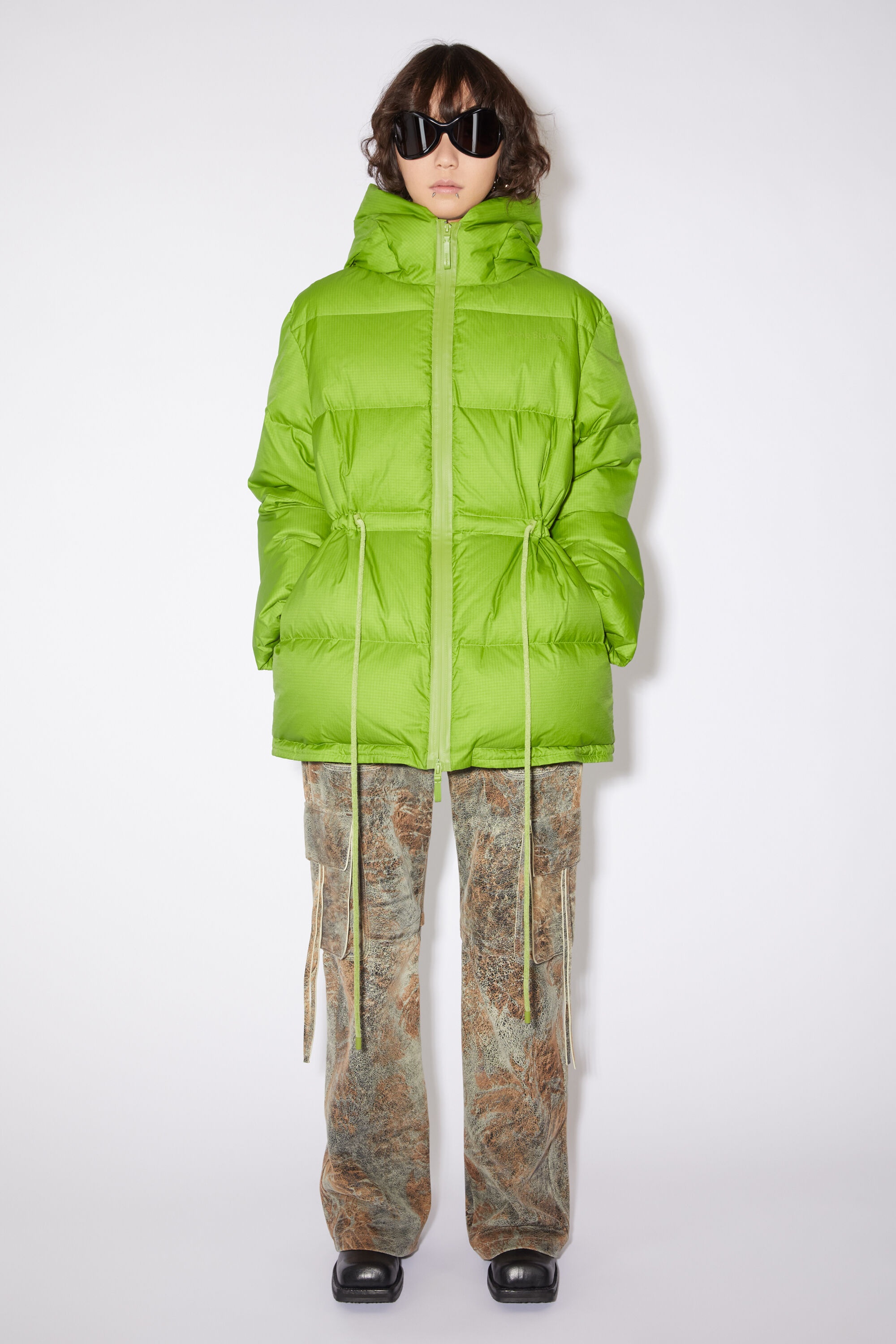 Hooded puffer jacket - Grass green - 2