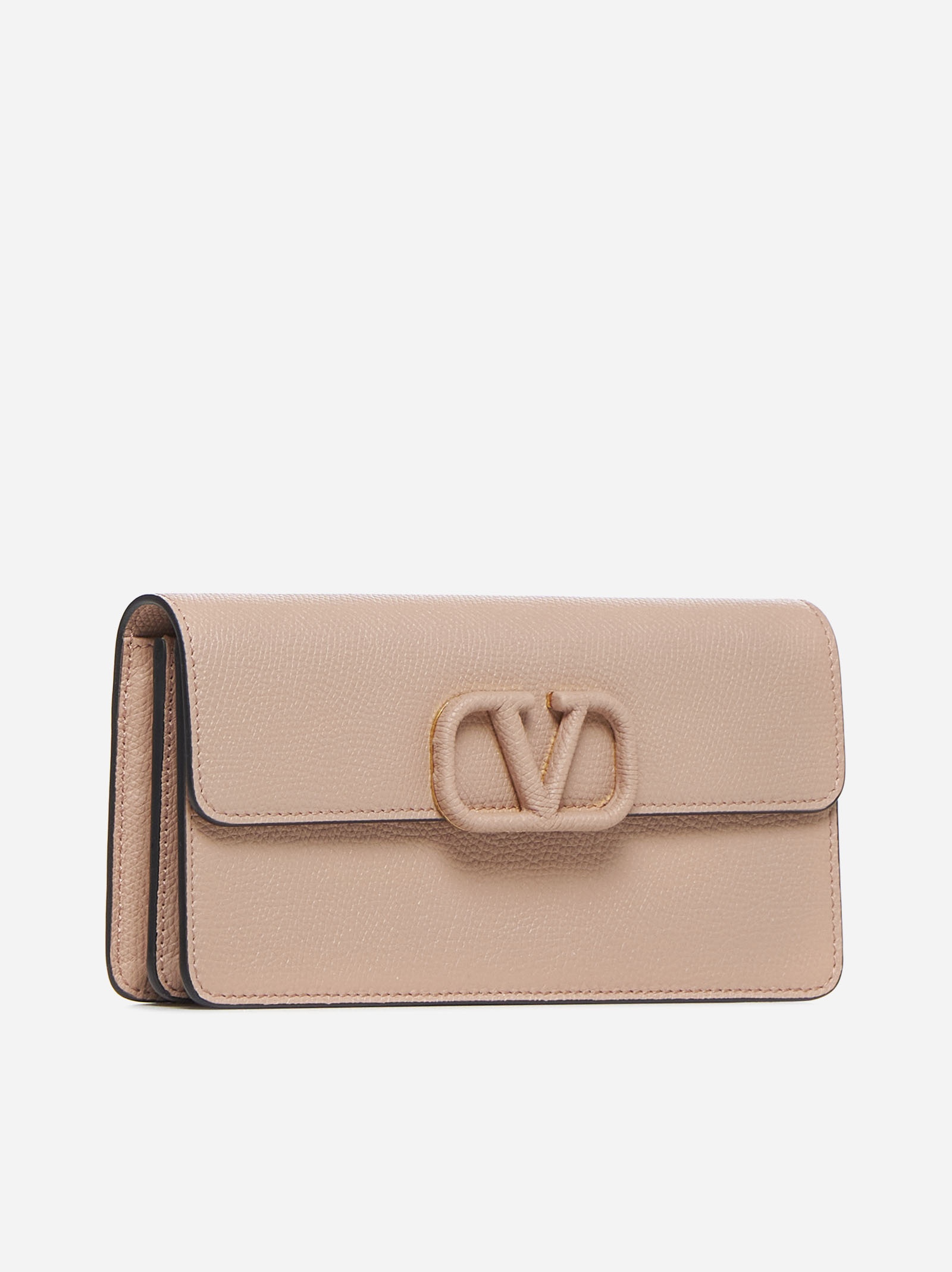 VLogo Signature leather wallet on chain - 3