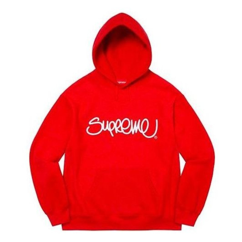Supreme Raised Handstyle Hooded Sweatshirt 'Red White' SUP-SS22-071 - 1