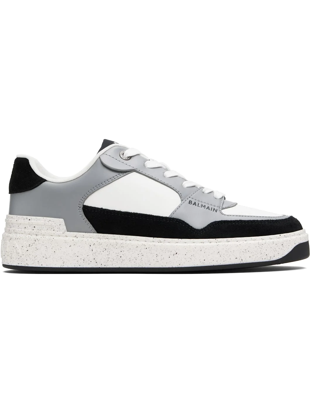 Gray & White B-Court Flip Suede Sneakers - 1