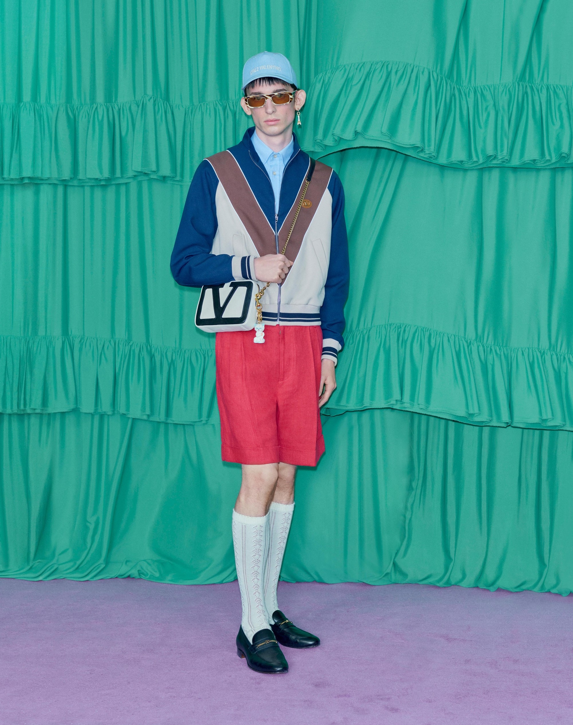 NYLON SWEATSHIRT WITH ZIPPER AND VLOGO PATCH - 9