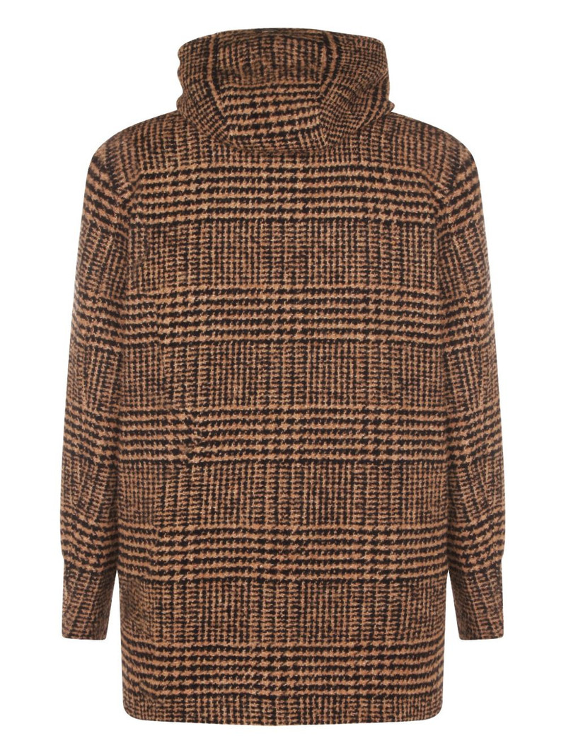 Herno hooded check-toggle coat outlook