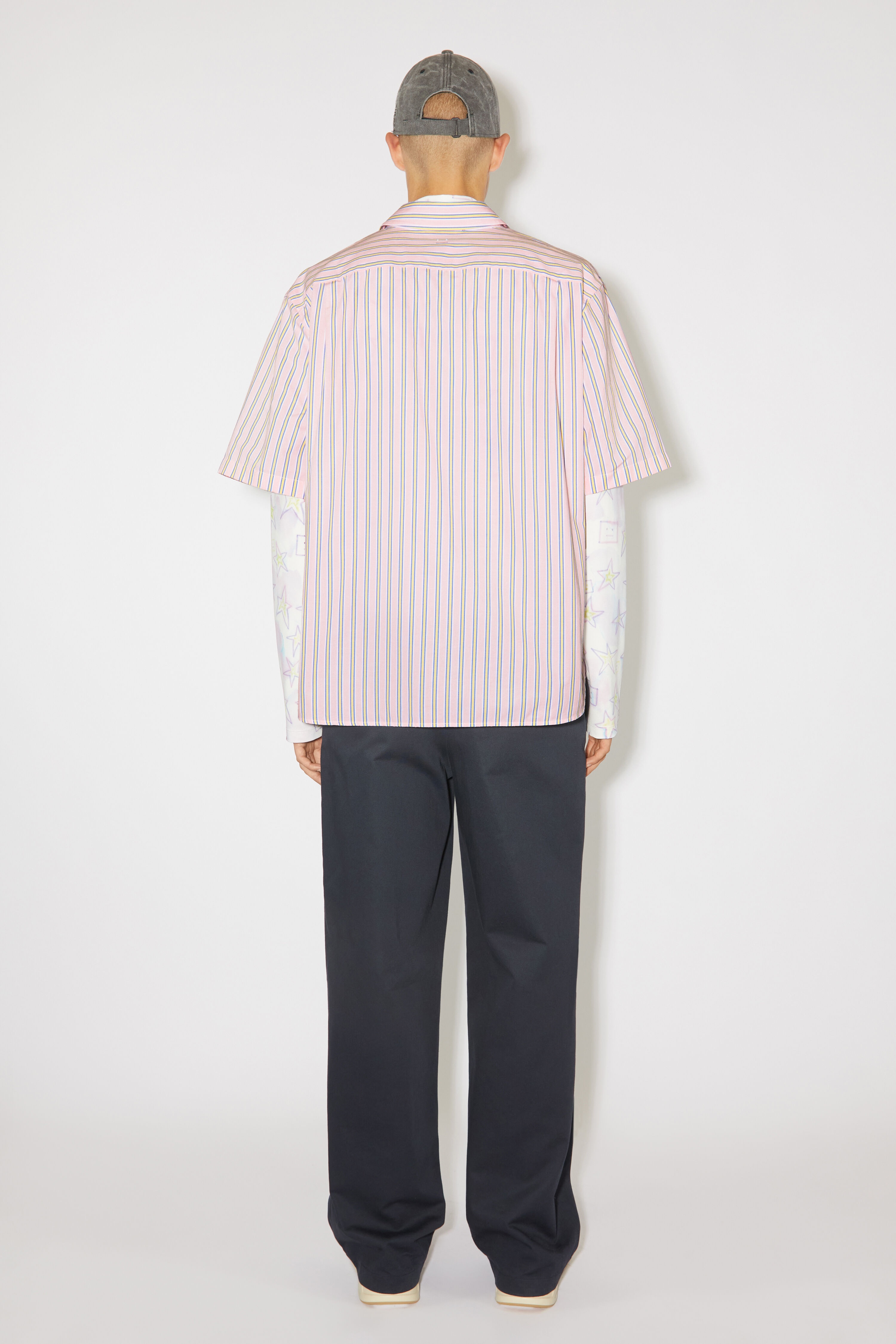 Stripe button-up shirt - Pink/yellow - 3
