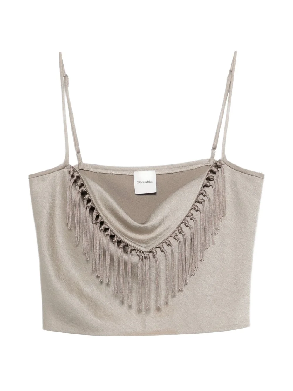 fringe-detail sleeveless top - 1