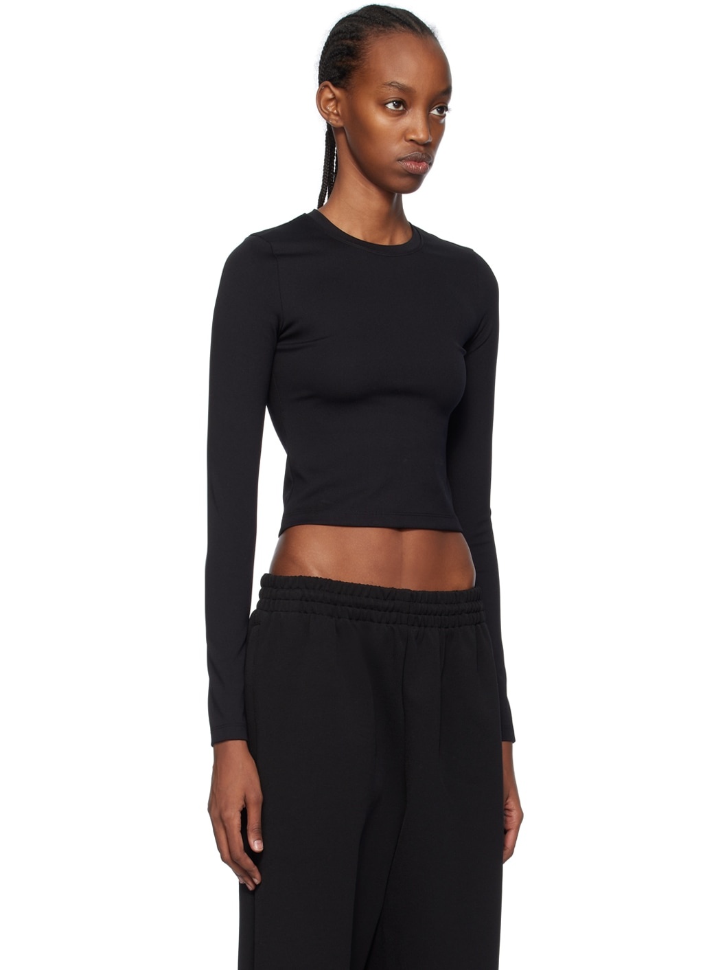 Black Opaque Long Sleeve T-Shirt - 2