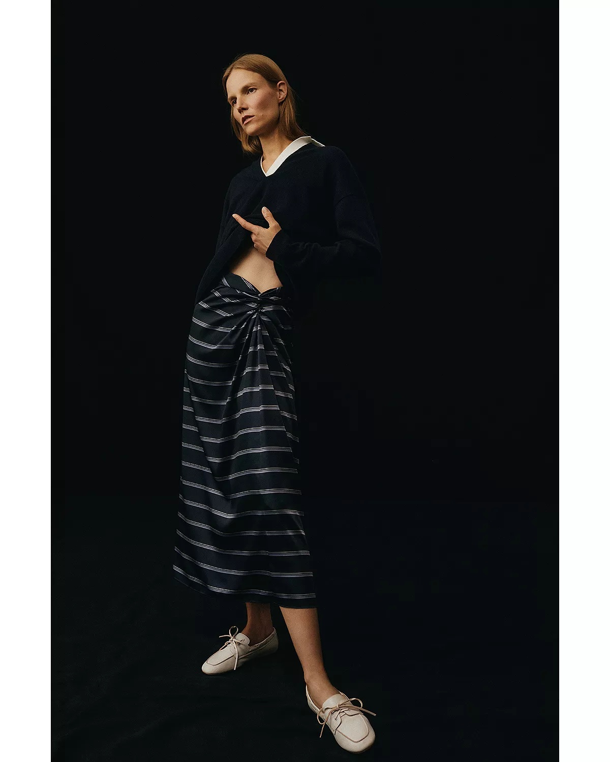 Rugby Stripe Gathered Skirt - 4