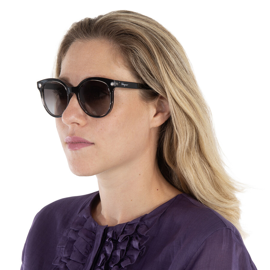 Salvatore Ferragamo Grey Gradient Round Ladies Sunglasses SF833S00153 - 2