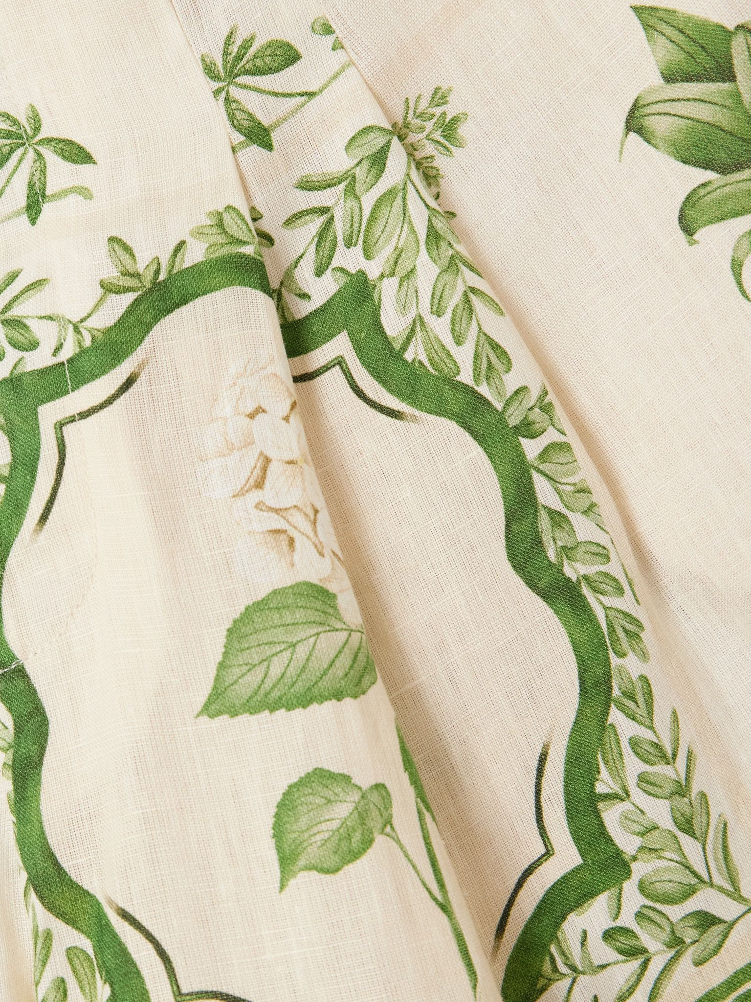 Rommy Wild embroidered printed linen shorts Cream - 5