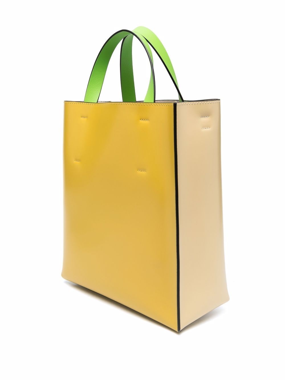 colour-block leather tote bag - 3