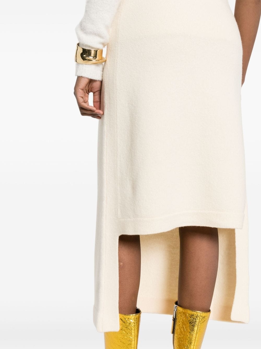 wool step-hem skirt - 5