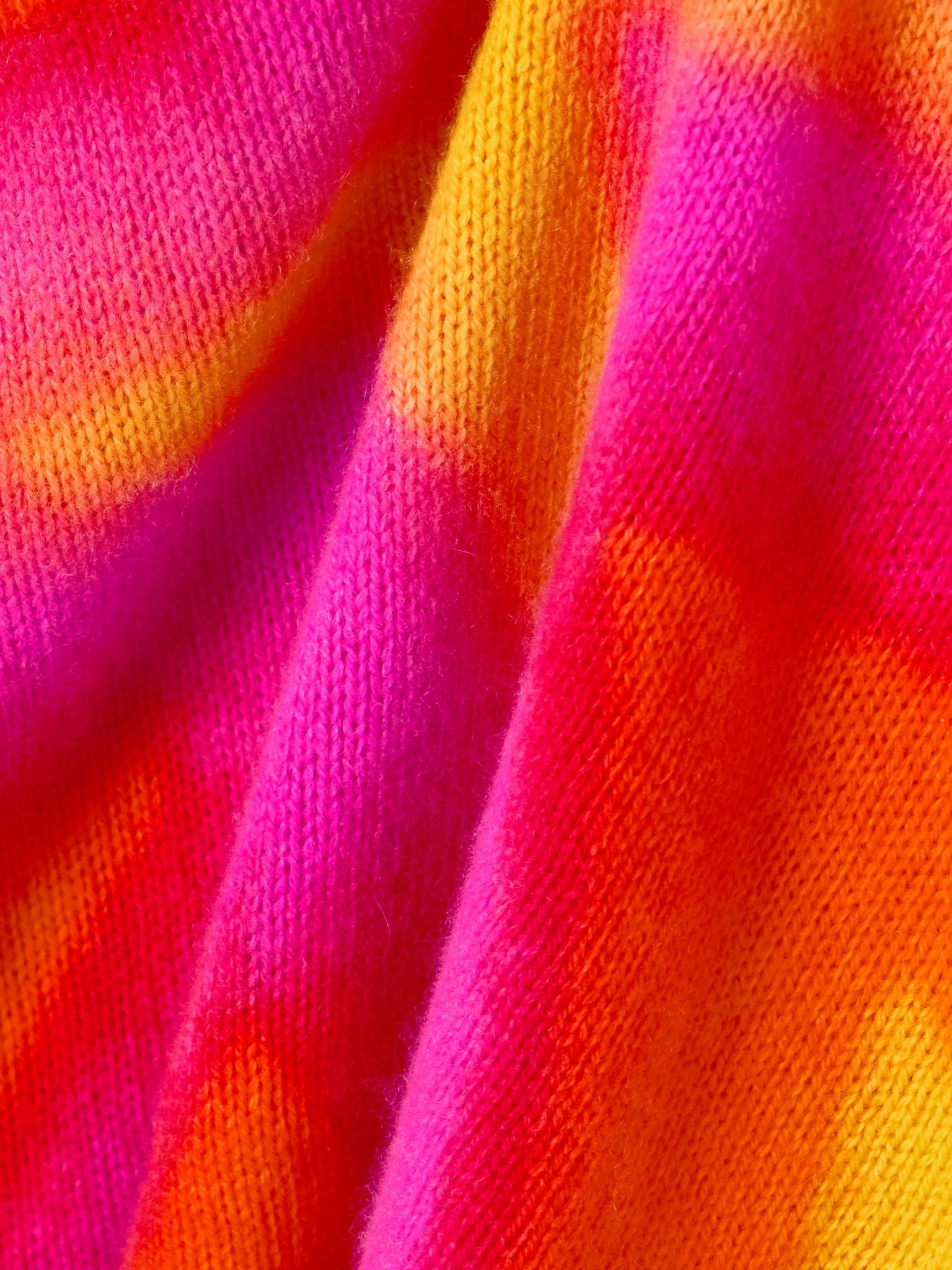 Tie-dyed cashmere sweater Yellow - 5