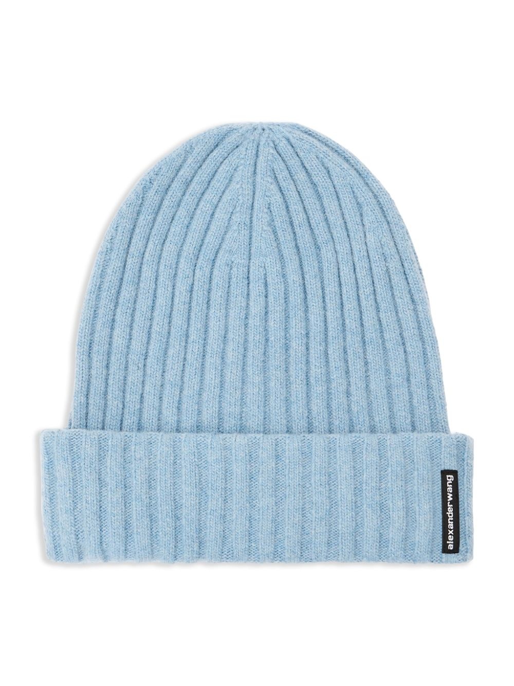 logo-patch ribbed beanie hat - 1