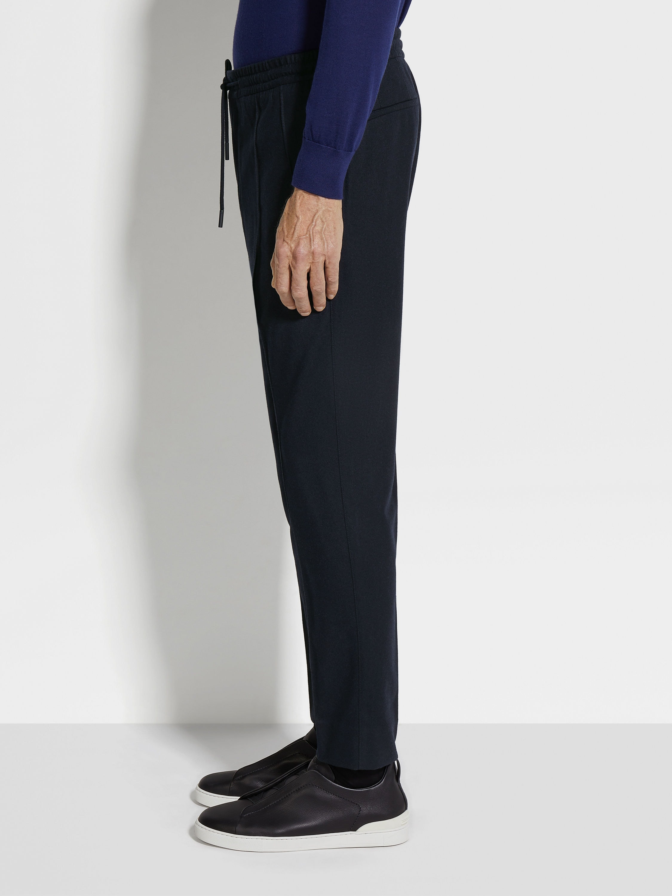 NAVY BLUE 15MILMIL15 WOOL JOGGERS - 3
