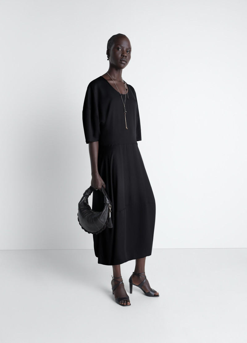 BALLOON DRESS IN CREPE DE CHINE VISCOSE - 1