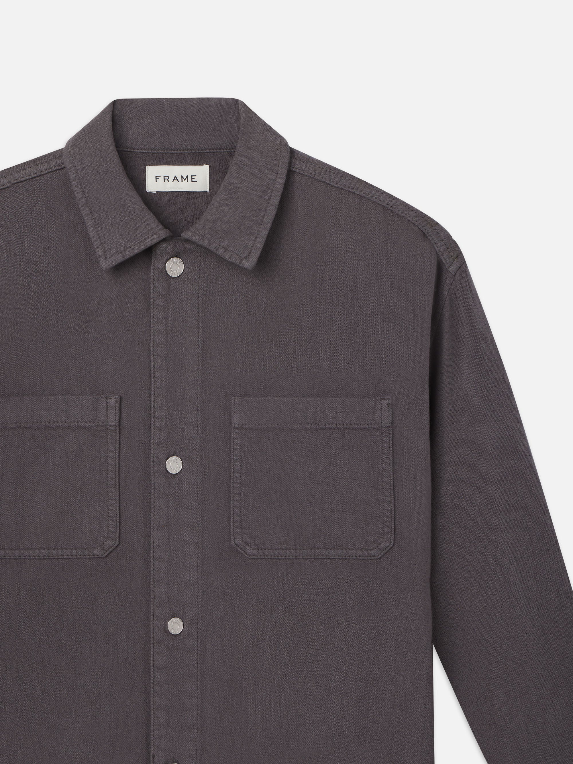 Relaxed Double Pocket Shirt in Slate Gray - 3
