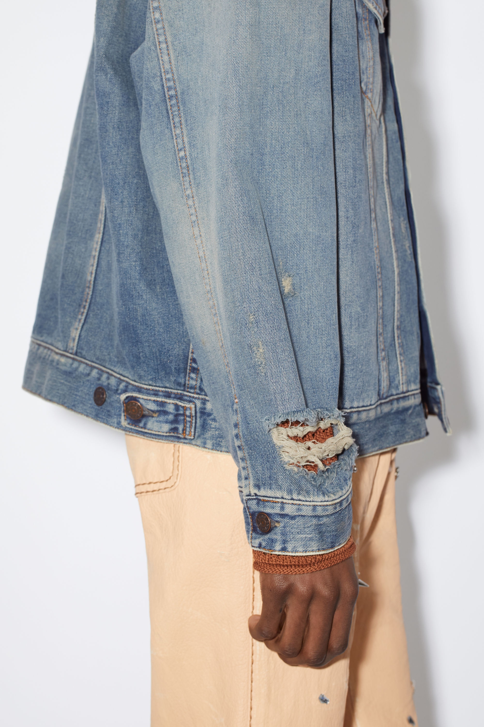 Destroyed relaxed denim jacket - Detroit - Mid blue - 6