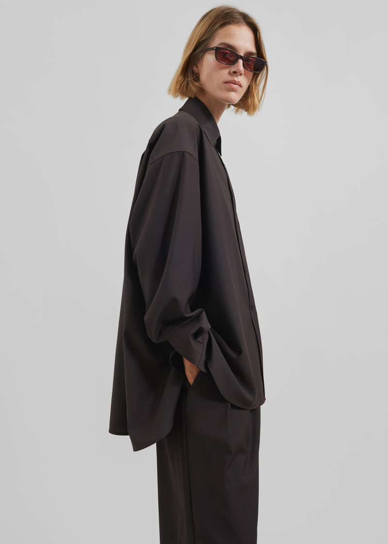 Georgia Wool Blend Shirt - Brown 6