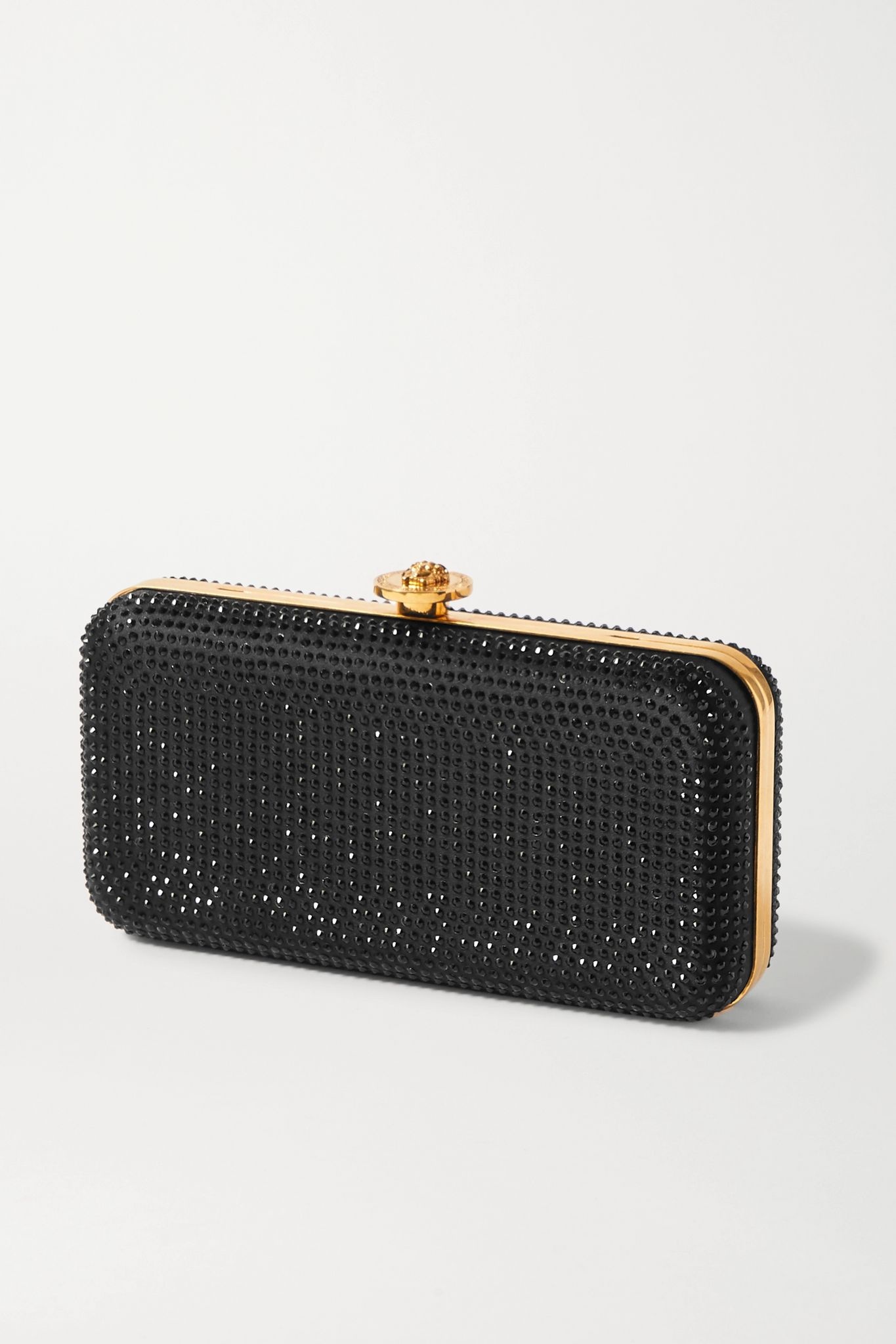 Crystal-embellished satin clutch - 3