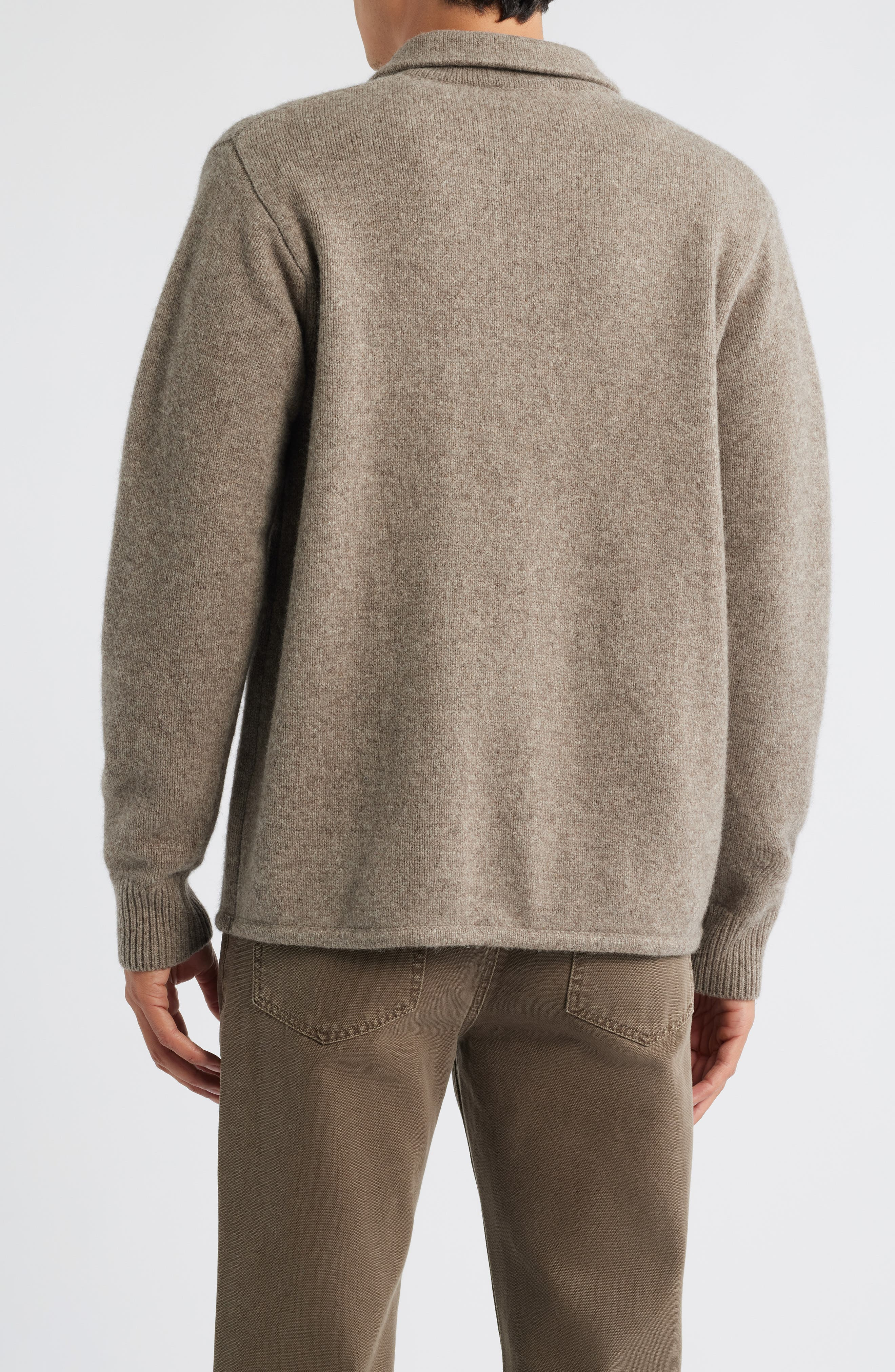 FRAME Yak Hair & Merino Wool Sweater Shirt in Dark Taupe at Nordstrom - 2
