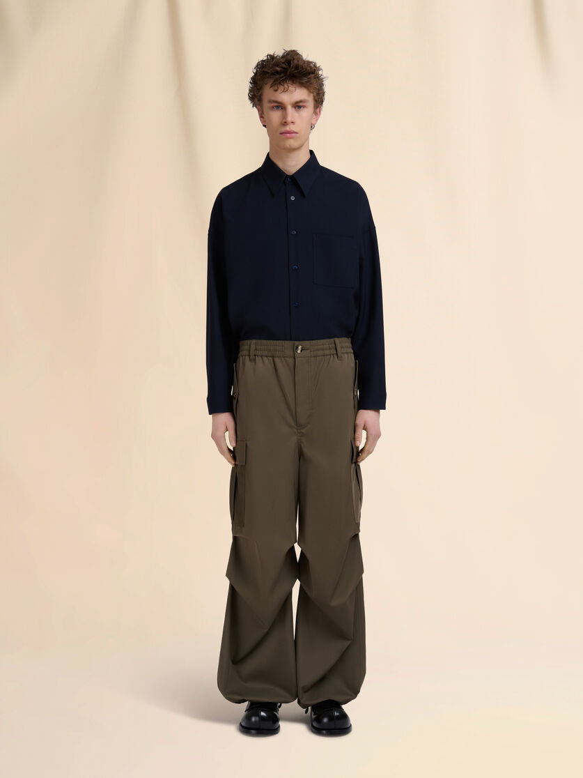 DEEP GREEN WATER-REPELLENT TAFFETA CARGO PANTS - 2