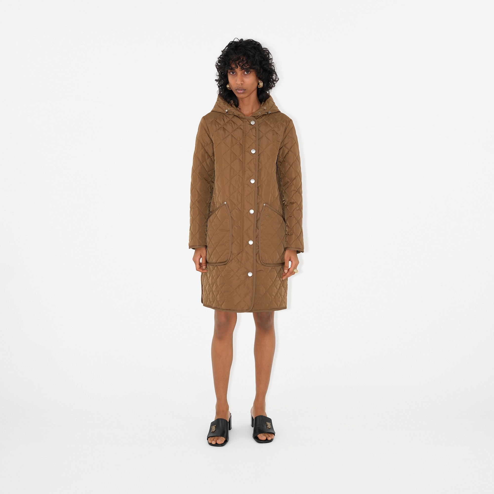 Quilted Nylon Hooded Coat - 2