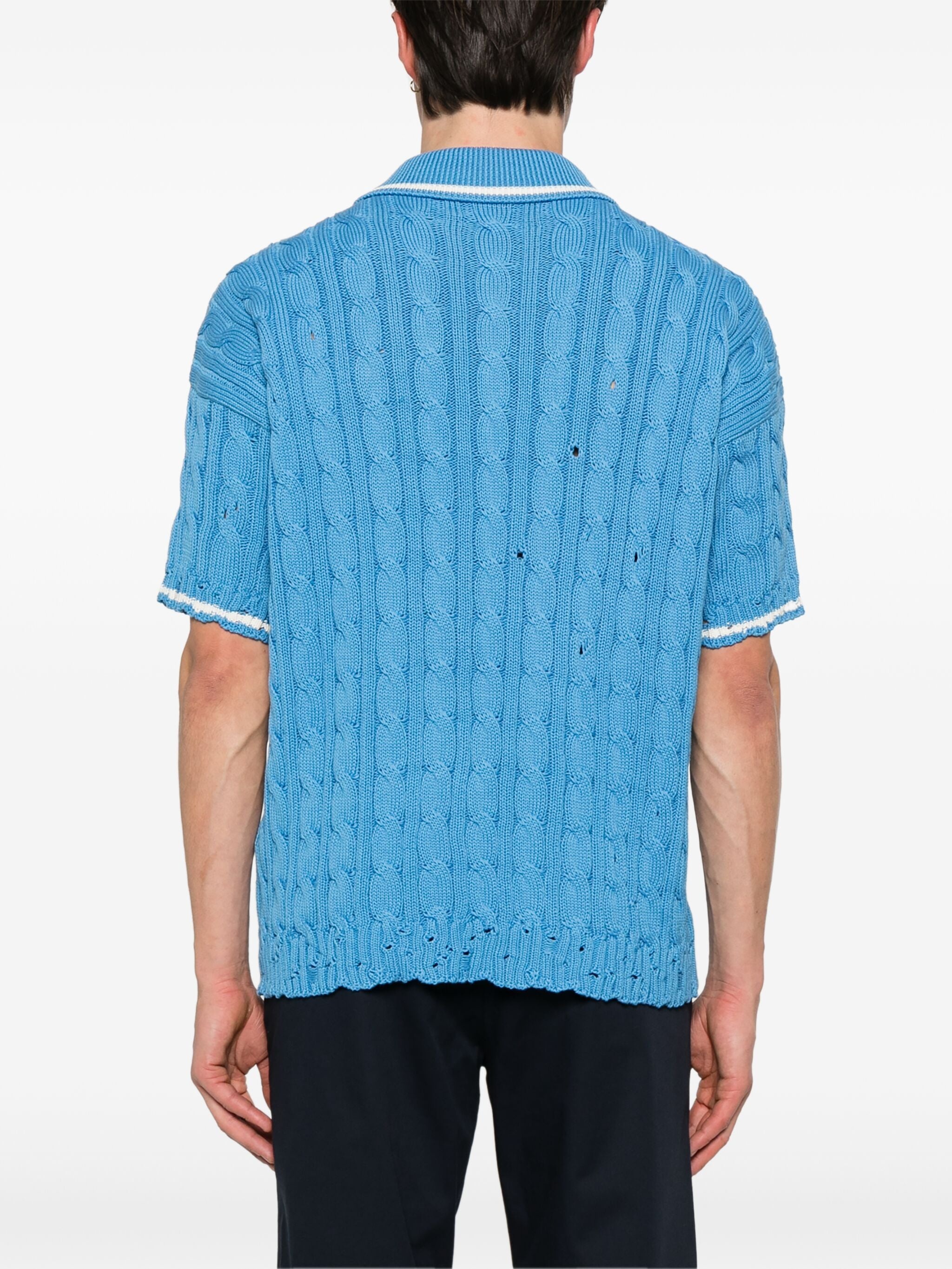 Cable-knit Polo Shirt - 2