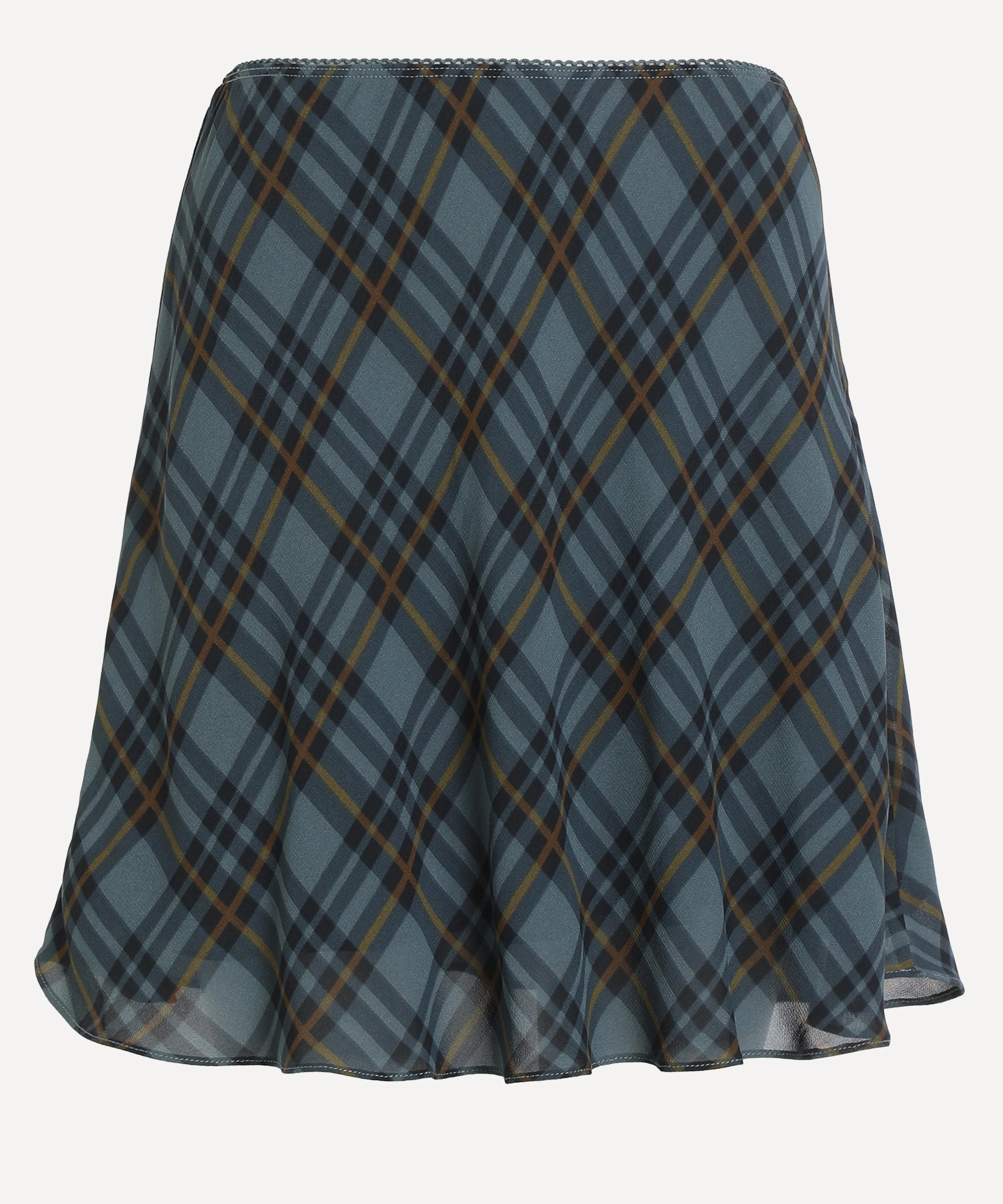 Brandy Slate Plaid Mini Skirt - 1