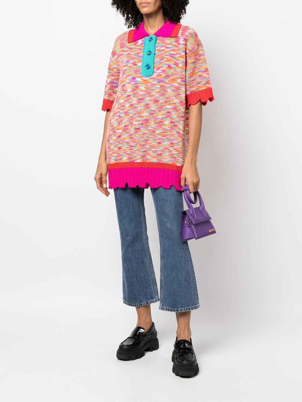 knitted short-sleeved polo shirt - 2