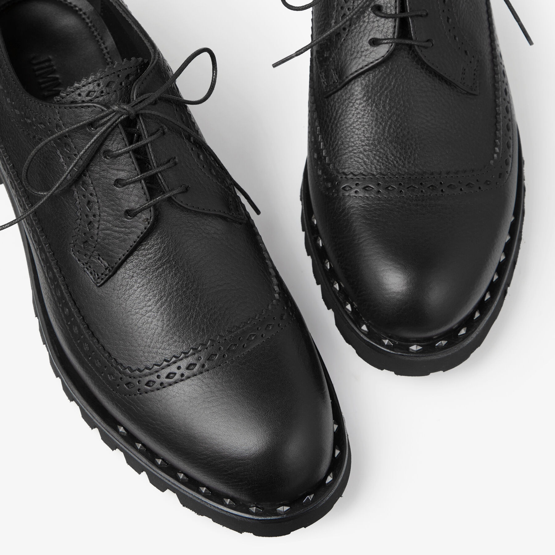Diamond Derby
Black and Gunmetal Calf Leather Lace-Up Shoes - 3