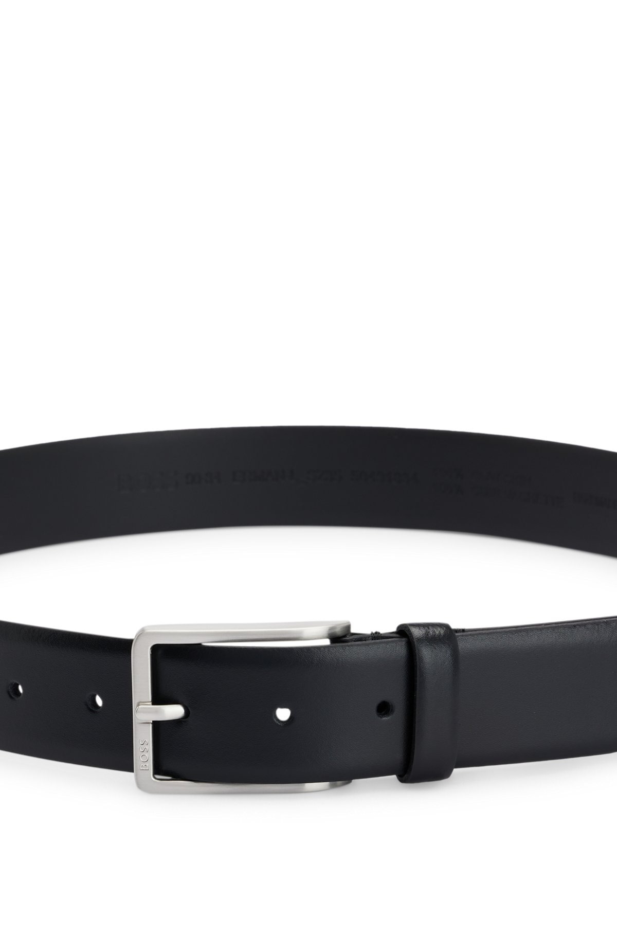 ITALIAN-MADE LEATHER BELT WITH ENGRAVED-LOGO BUCKLE - 4