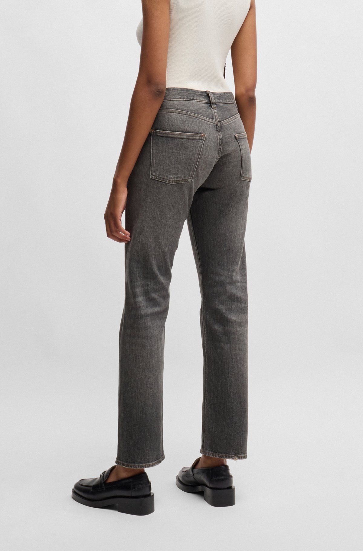 GRAY JEANS IN STRETCH DENIM - 4