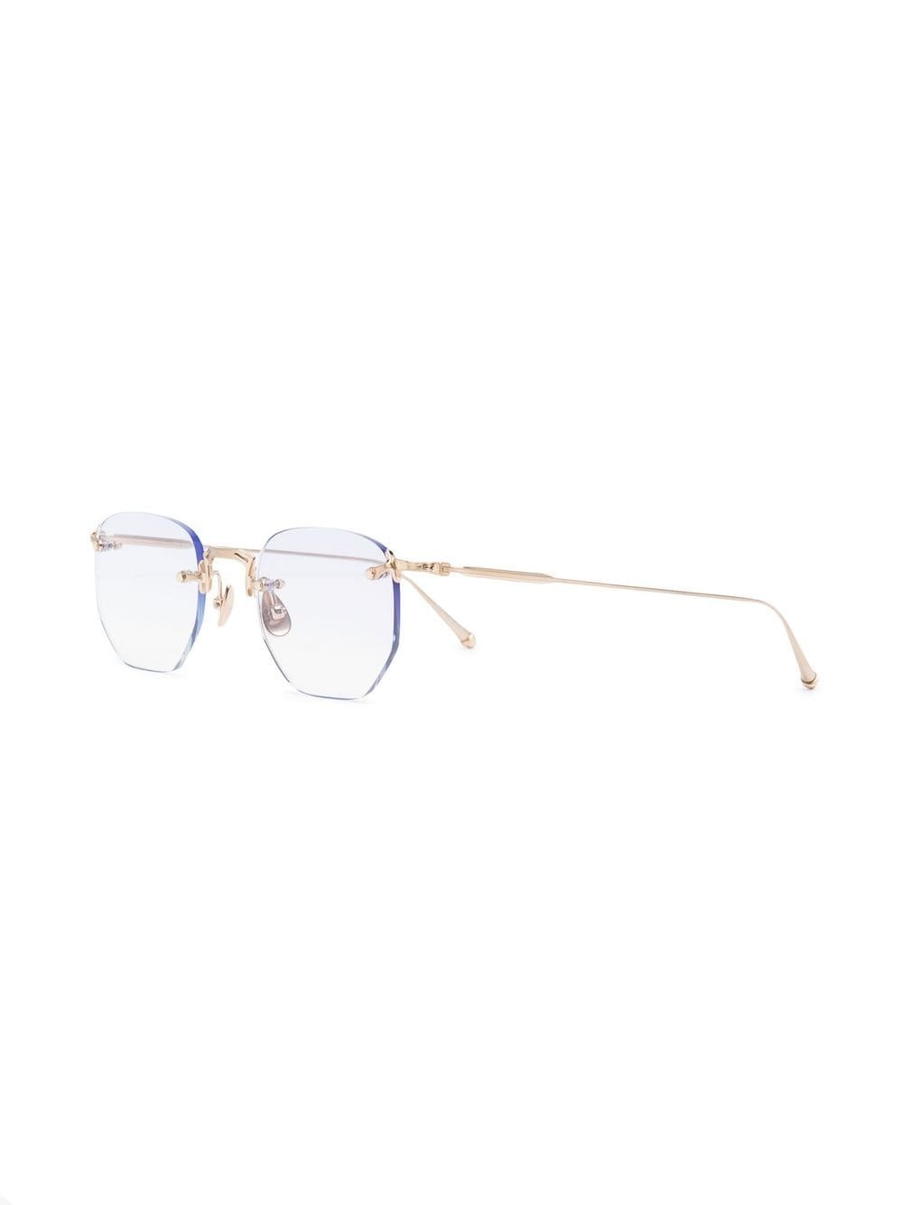 polished geometric-frame glasses - 2