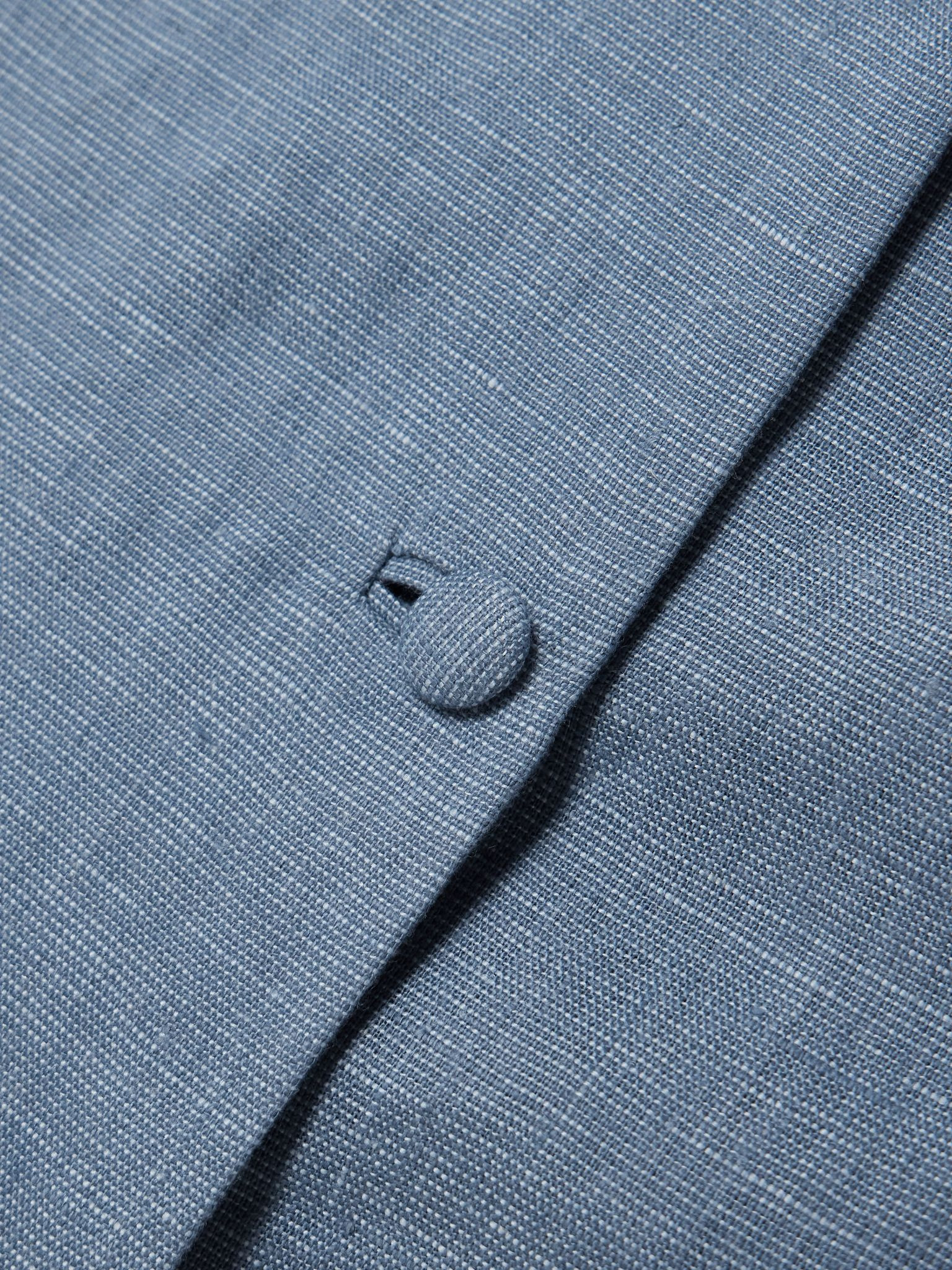 Thea double-breasted linen vest Blue - 4