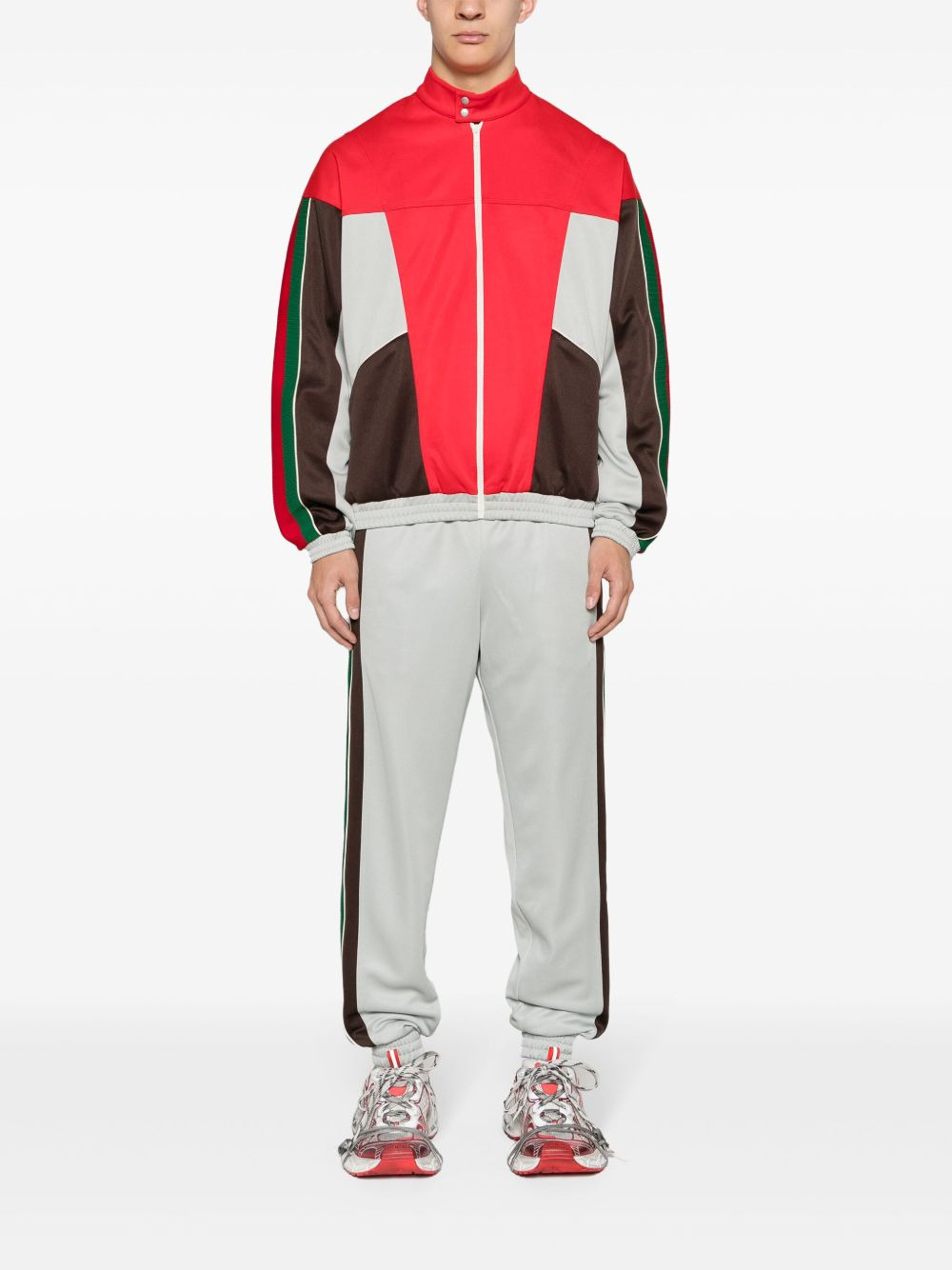 panelled jersey-knit jacket - 2