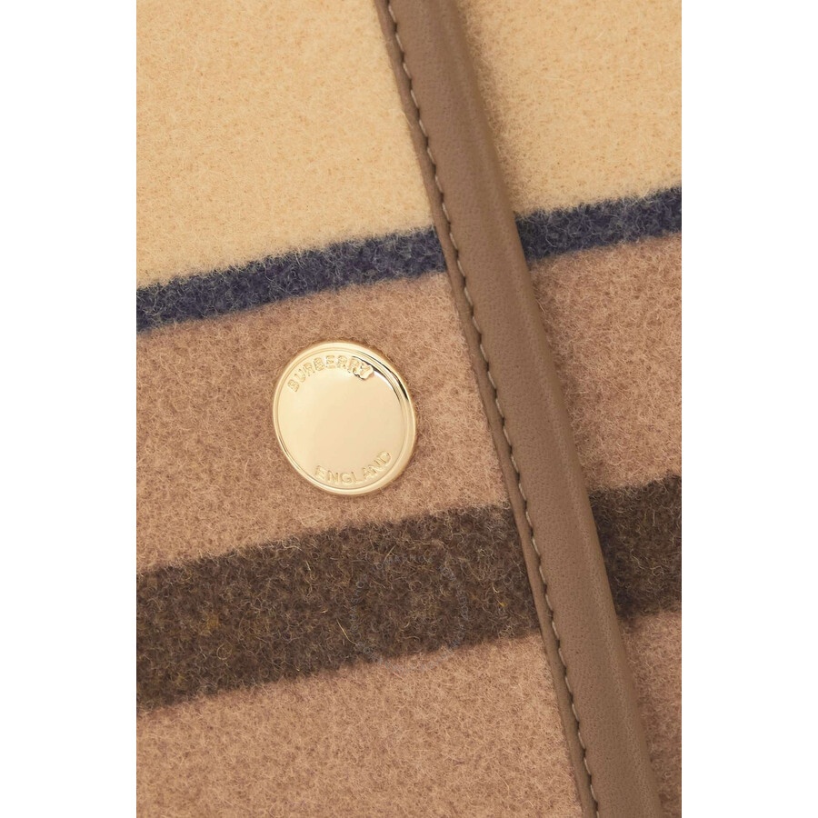 Burberry Colbury Striped Wool-Felt Leather-Trimmed Jacket - 1