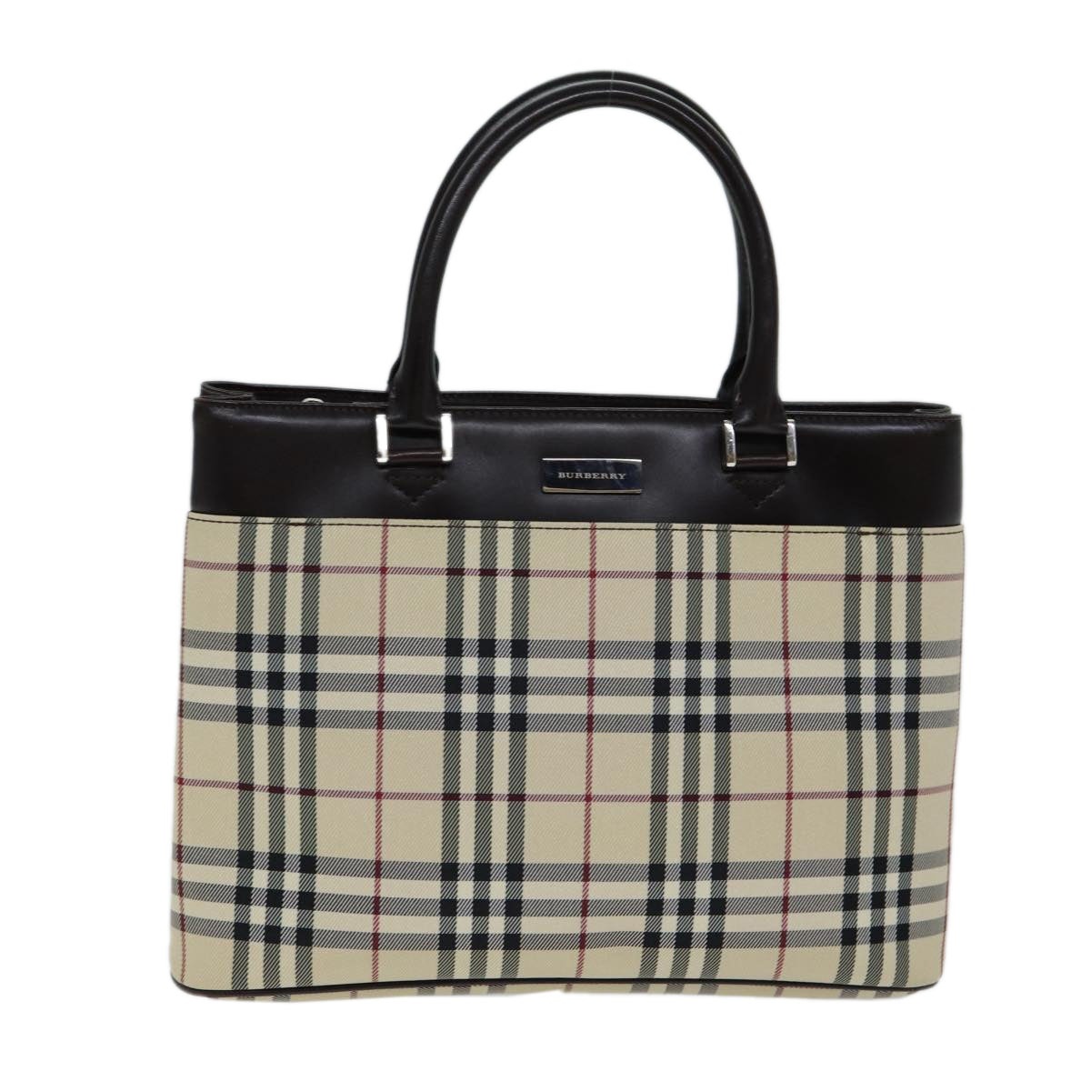 Burberry Nova Check Hand Bag Canvas Beige - 13