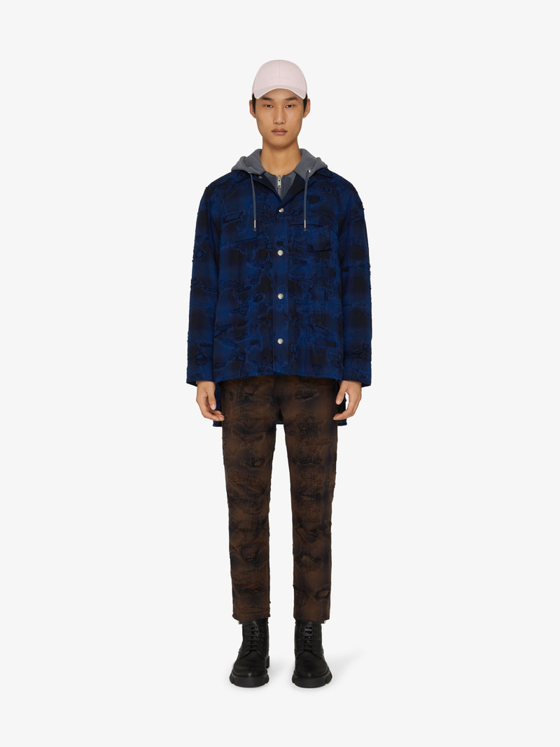 Givenchy QUILTED OVERSHIRT IN DESTROYED FLANNEL outlook