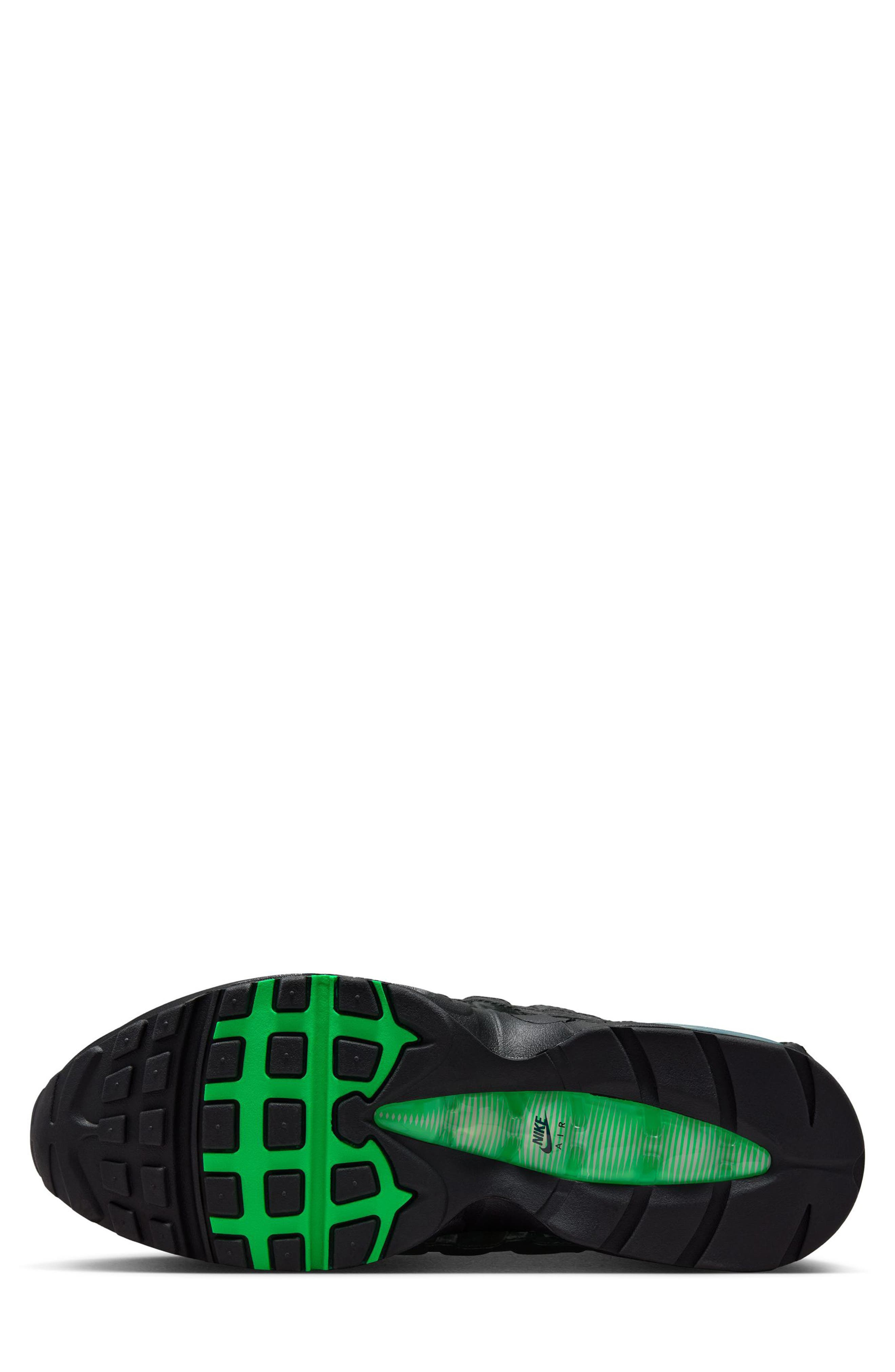 Nike Air Max 95 Sneaker in Black/Green Shock/Pearl Grey at Nordstrom - 4