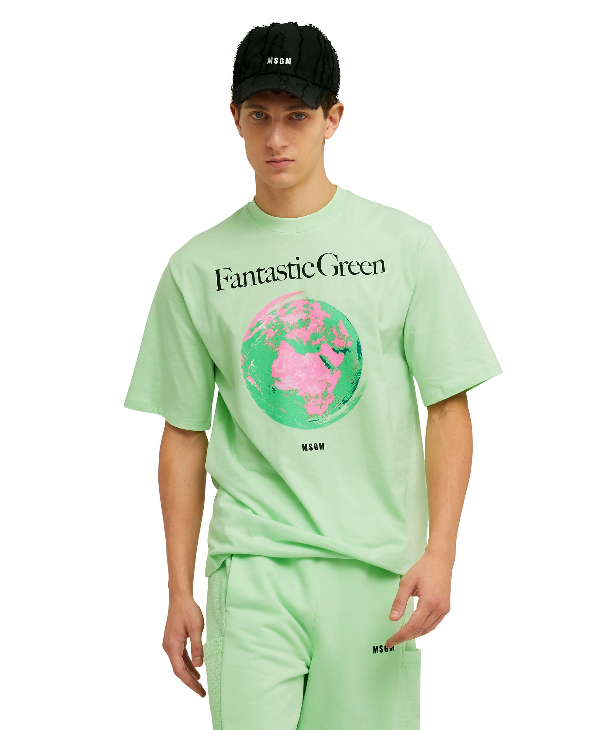 Organic cotton crewneck t-shirt from the MSGM Fantastic Green Capsule - 2
