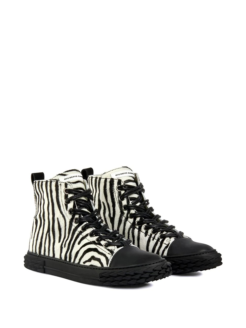 Blabber zebra-print high-top sneakers - 2