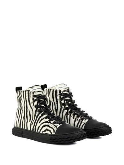 Giuseppe Zanotti Blabber zebra-print high-top sneakers outlook