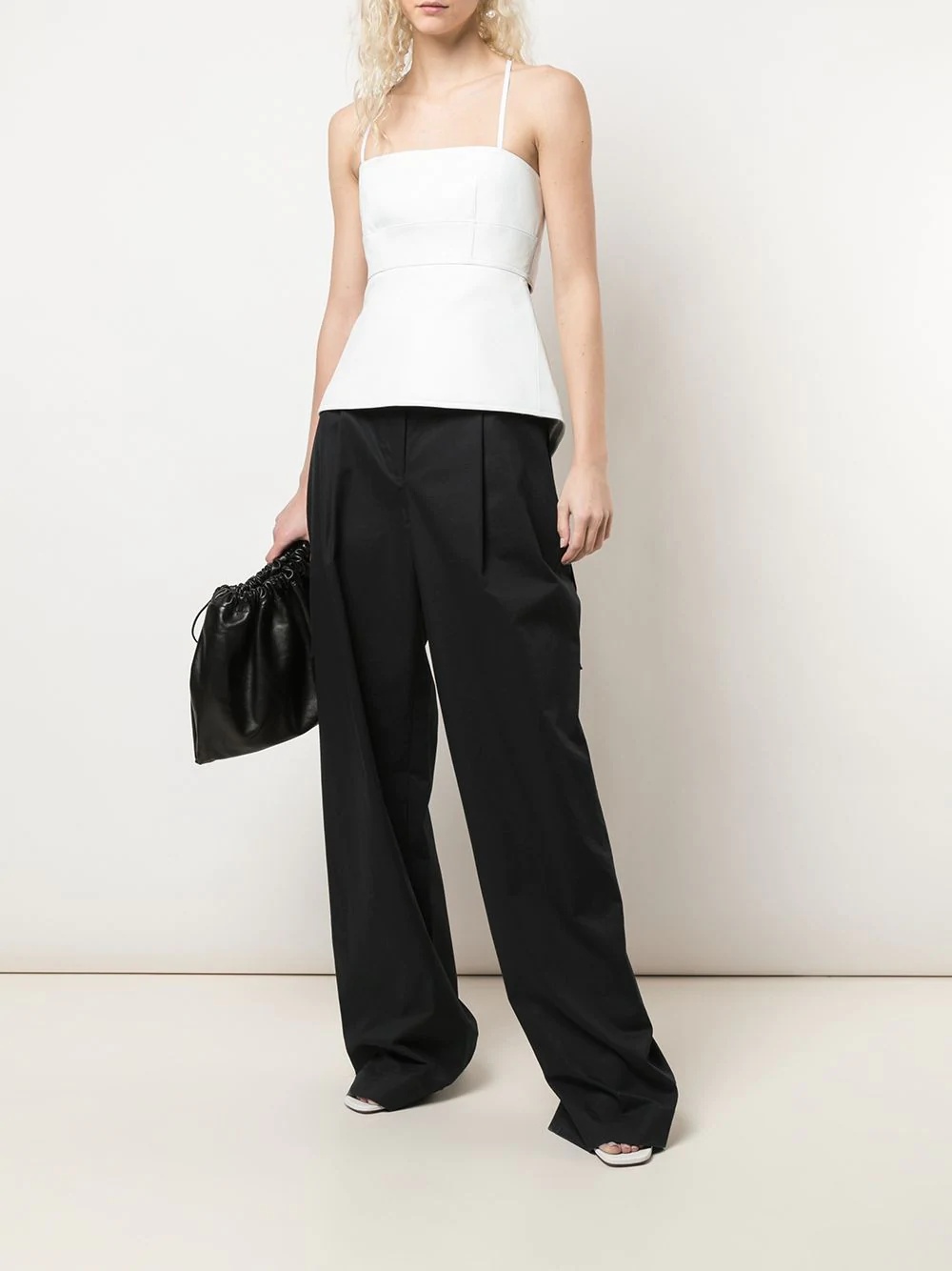 belted loose trousers - 2