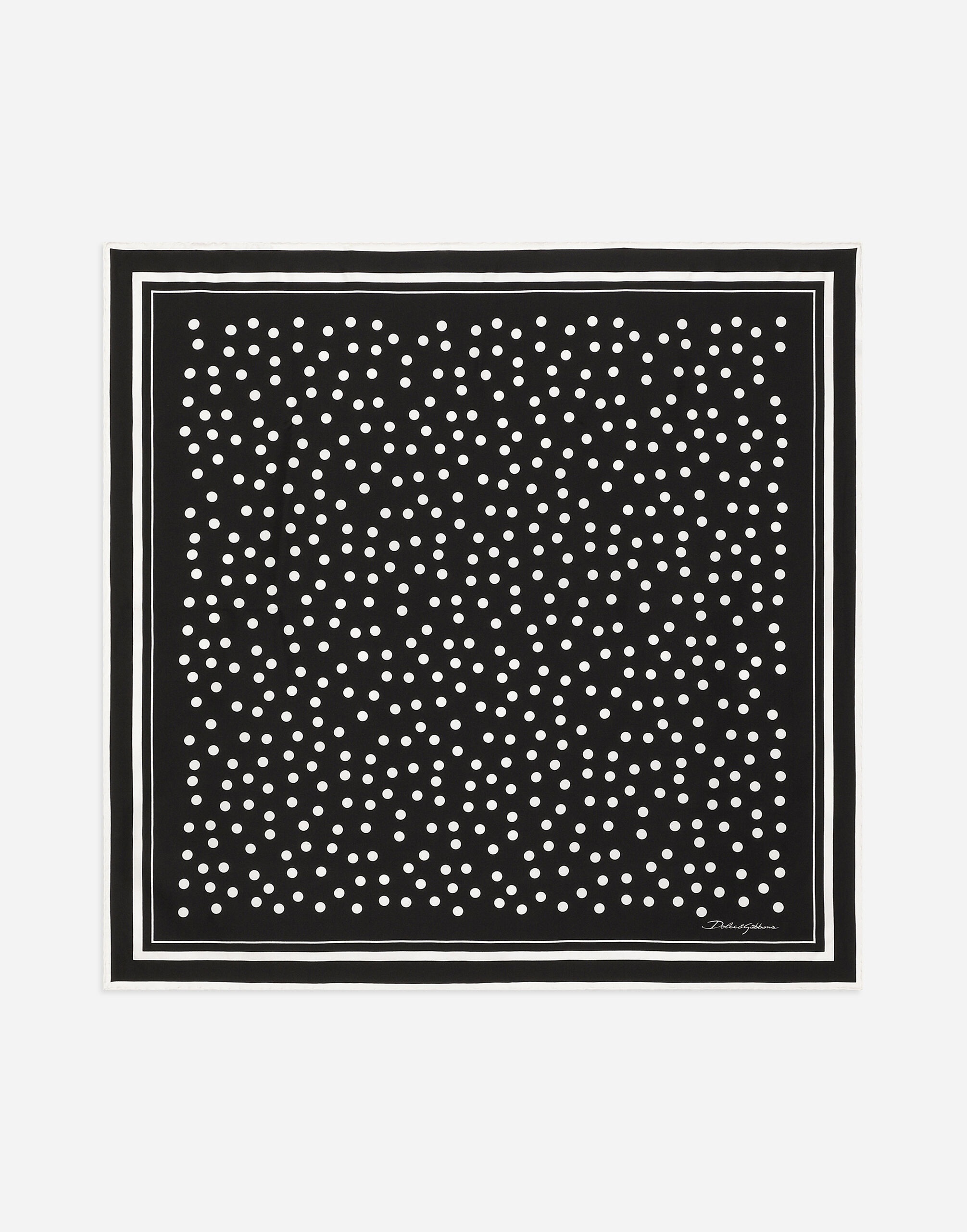 Polka-dot twill scarf (70x70) - 1