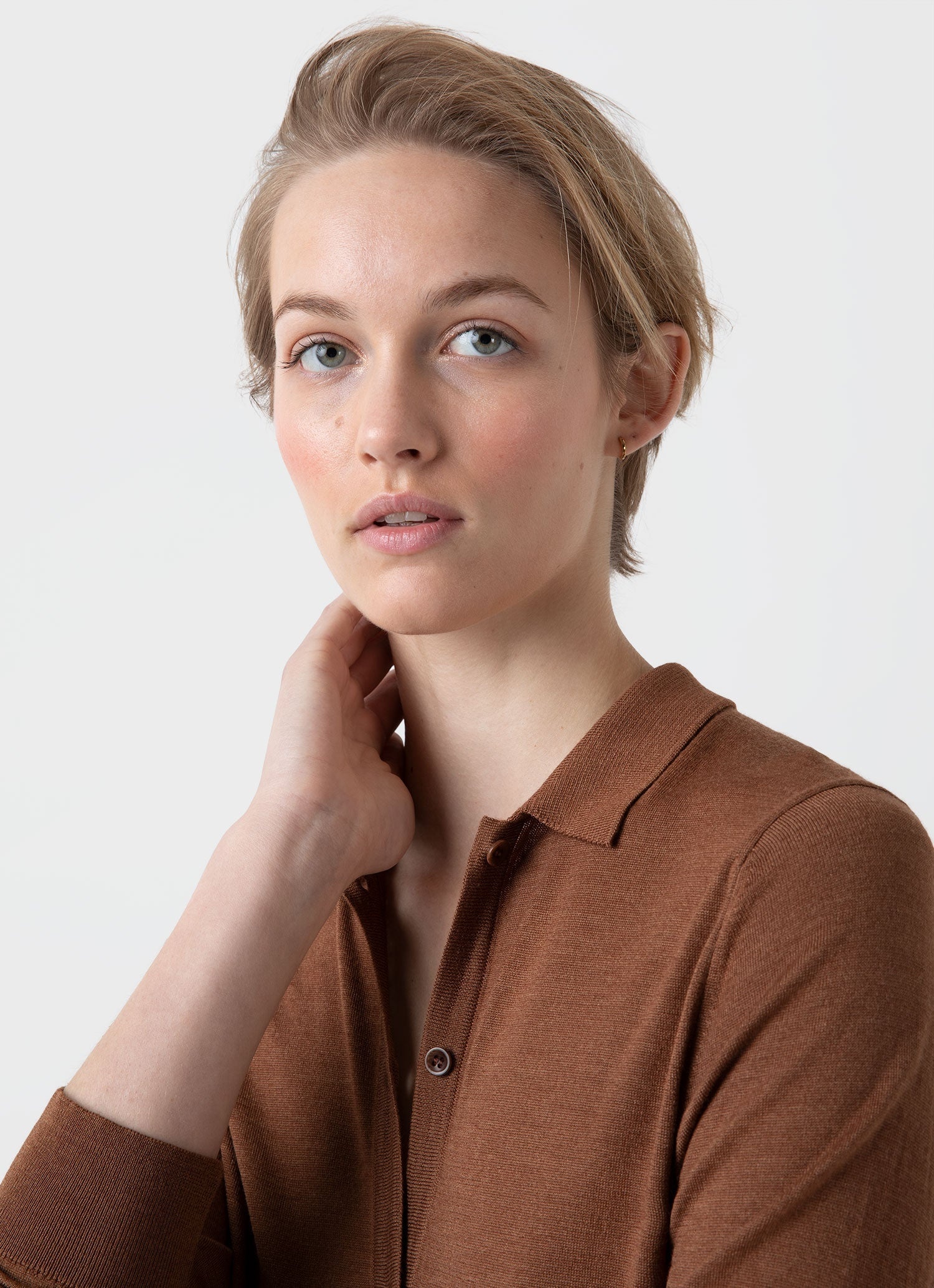 Merino Silk Collar Cardigan - 2