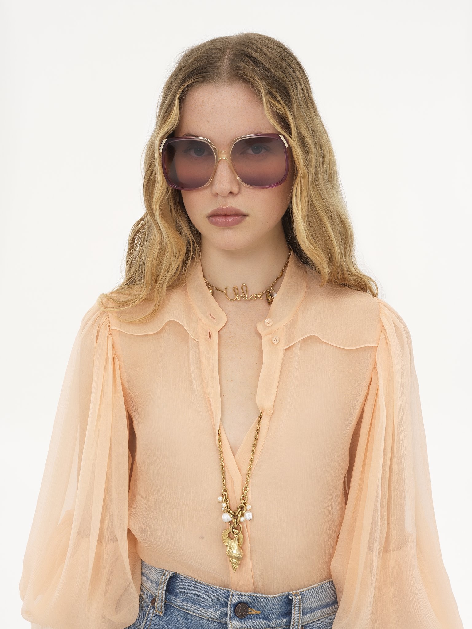 PUFF-SLEEVE BLOUSE IN SILK MOUSSELINE - 6