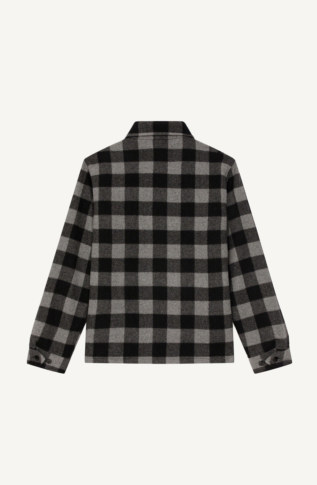Check woollen overshirt - 2