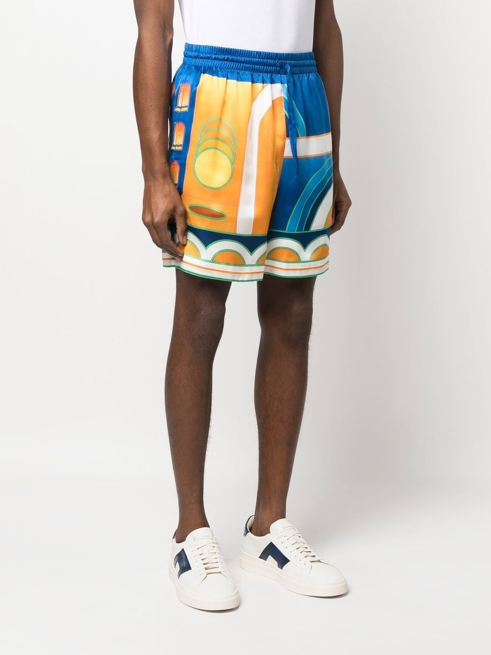 Paysage printed silk shorts - 3