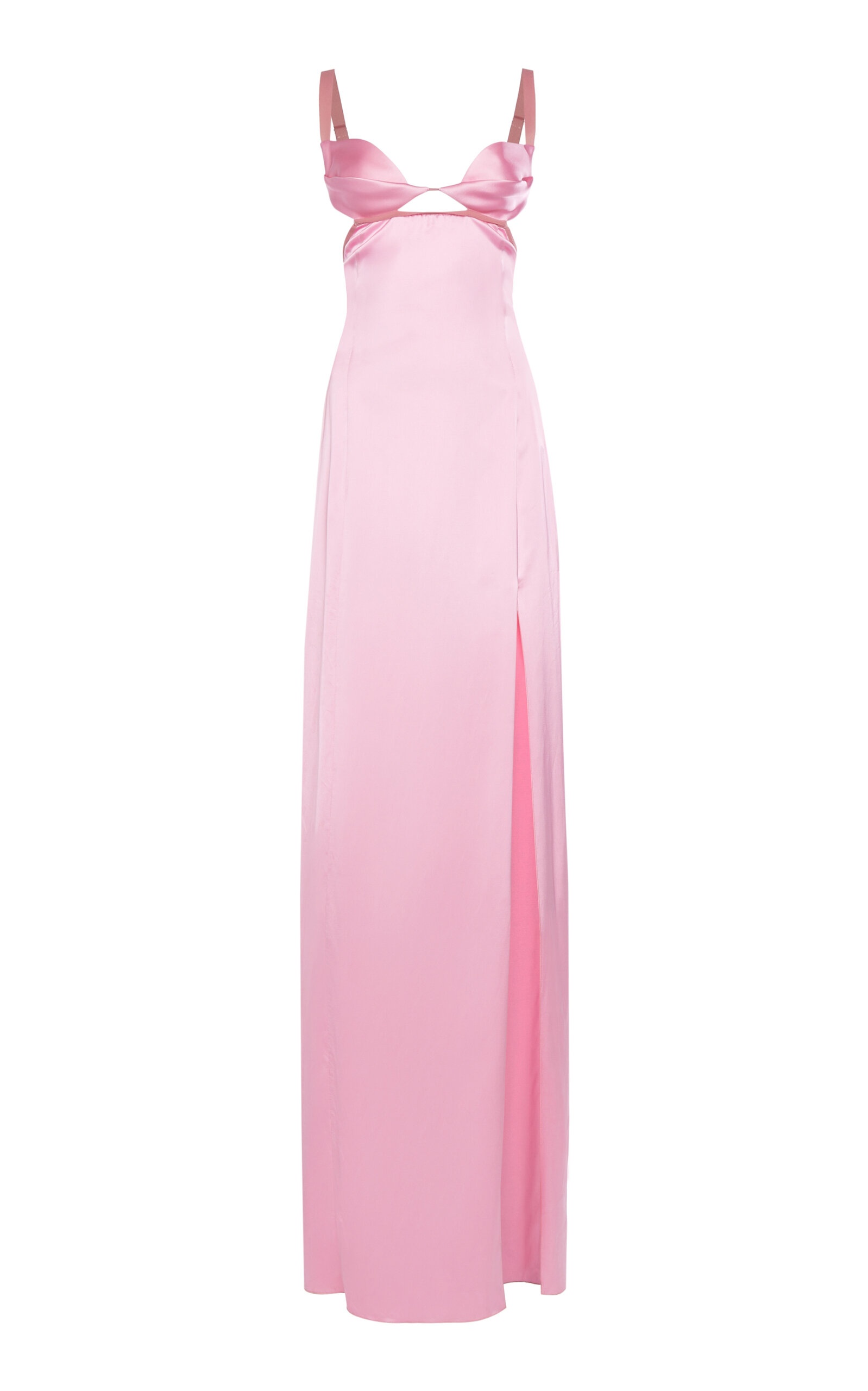 Double-Petal Satin Maxi Dress pink - 1