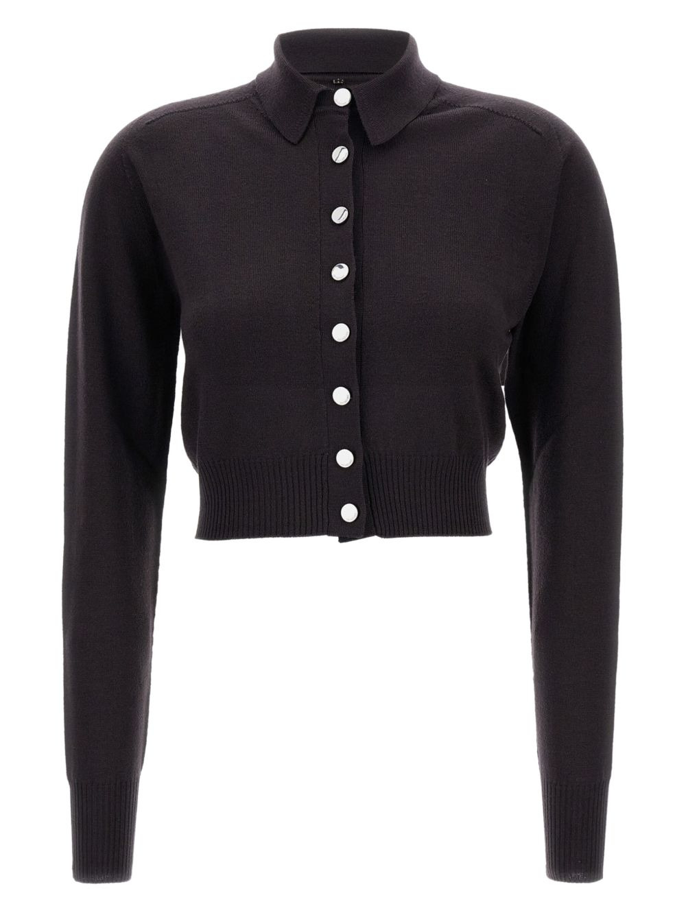 pointed-collar button cardigan - 1
