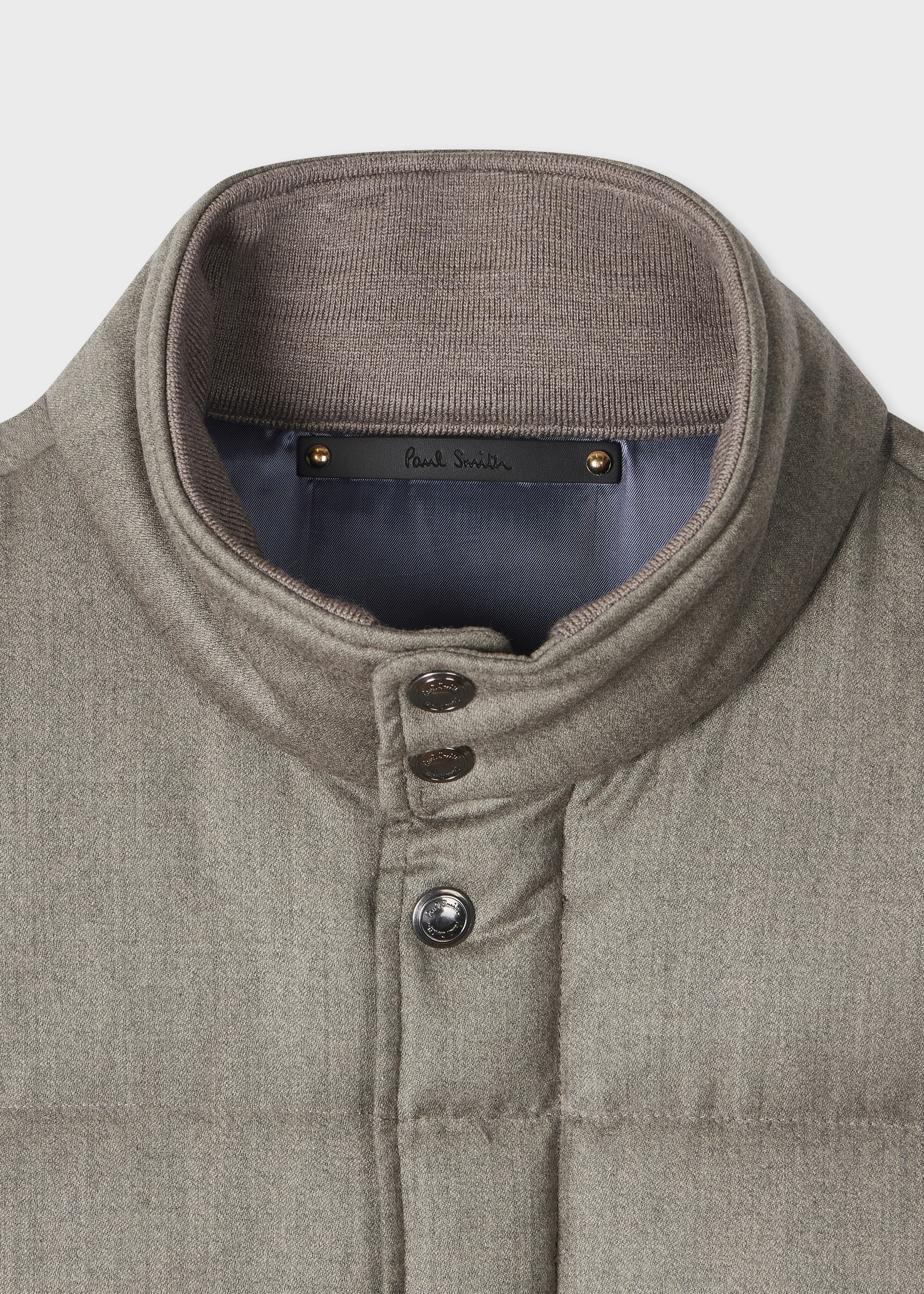 Grey Overdyed Wool-Cashmere Flannel Down Gilet - 2